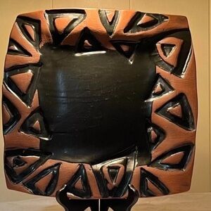 Vintage Ann Mallory Tribal Art Platter  - 12.7"X12.7"